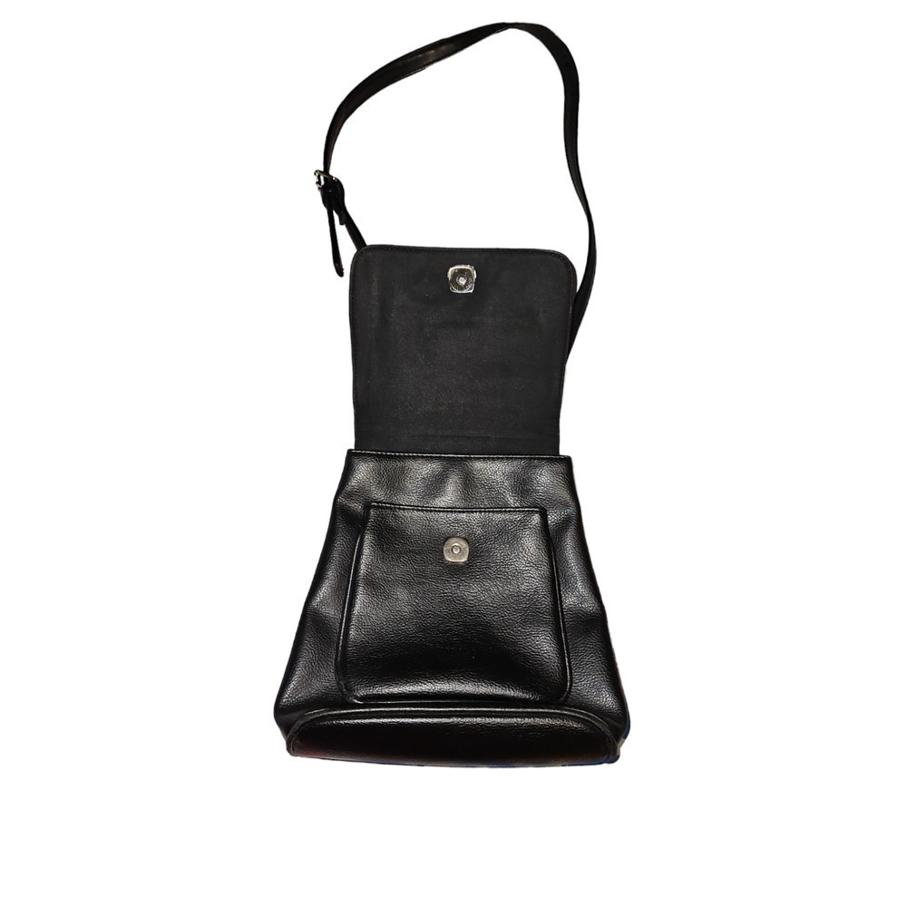 Liz Claiborne Leather Satchel Shoulder Bag - Black - Picture 4 of 6